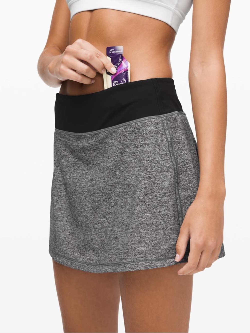 EUC Lululemon Pace Rival MR Skirt 13" Dark Gray Skort Size 8